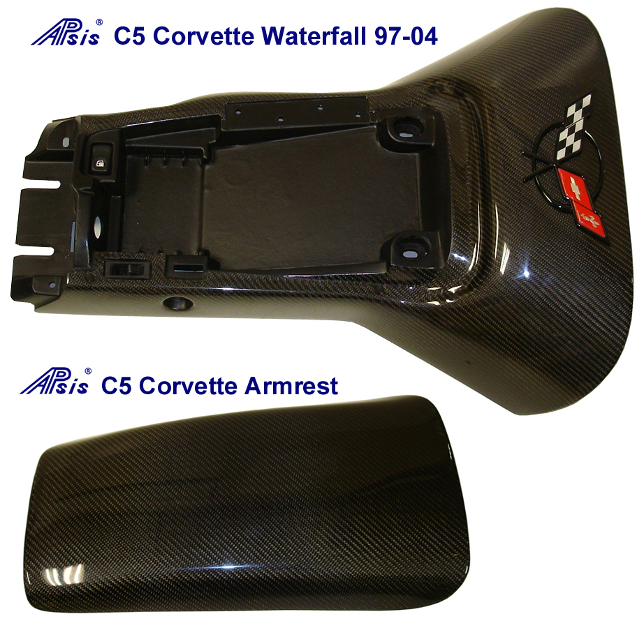 C5 Corvette, Real Carbon Fiber Center Console Lid Only, Arm Rest